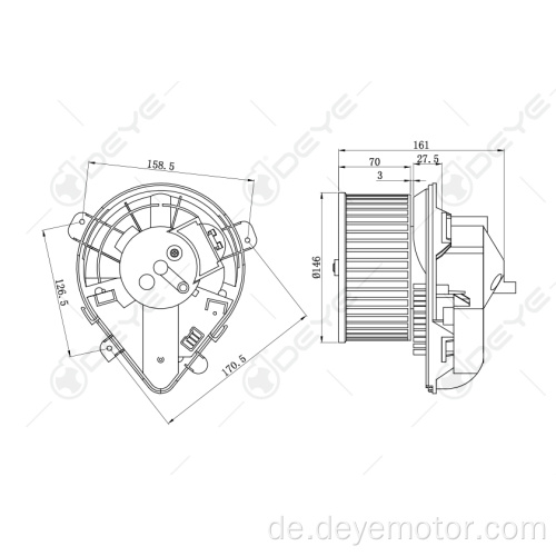 Heizungsgebläsemotorventilator für Peugeot 806 Experte